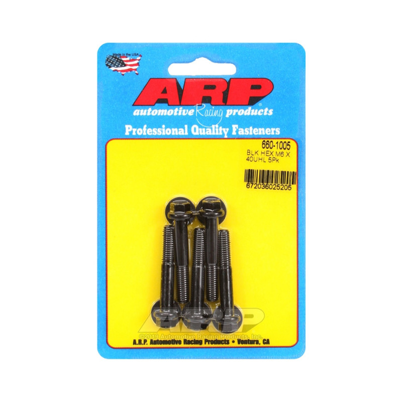 Set de șuruburi și piulițe universale ARP M6 x 1,00 – șuruburi hexagonale cu oxidare neagră, x5 - ARP-660-1005 - 660-1005 - 3666618195506